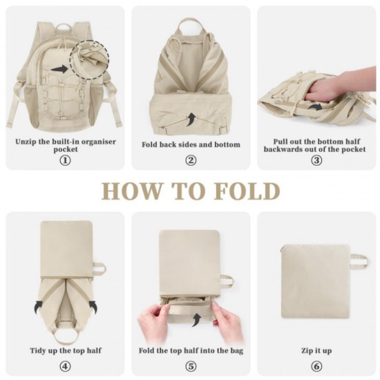 Women's and men's hiking backpack, 15 liter lightweight packable travel backpack, small travel backpack