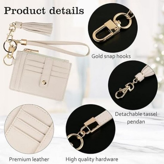In stock, European and American genuine leather women's wrist ultra-thin card holder, top layer cowhide, multi-card slot, document hook, bank card holder