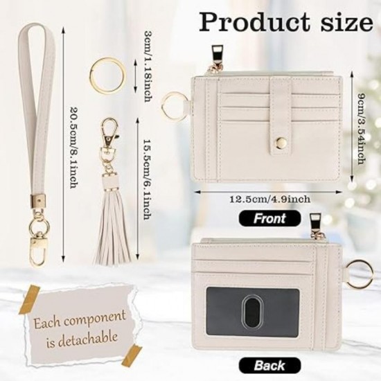 In stock, European and American genuine leather women's wrist ultra-thin card holder, top layer cowhide, multi-card slot, document hook, bank card holder