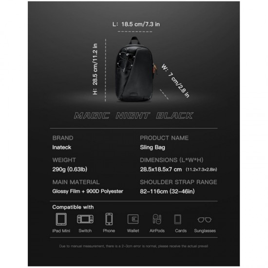 New sling bag, spacious crossbody shoulder chest bag, daily carrying casual bag, quick adjustment strap