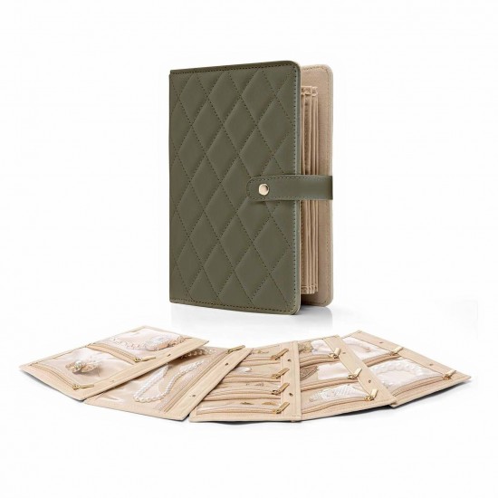 Hot-selling foldable travel jewelry storage bags, notebook bags, binder bags with transparent zippers, velvet bags