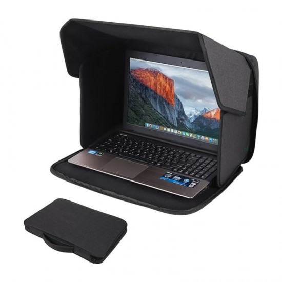 In stock outdoor laptop sunshade, computer privacy cover, foldable portable laptop protective case