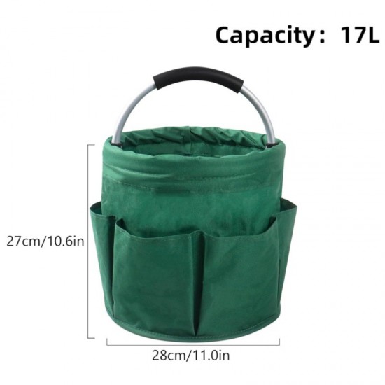 Foldable garden tool bag, garden tool storage bag with 6 pockets, garden tote bag