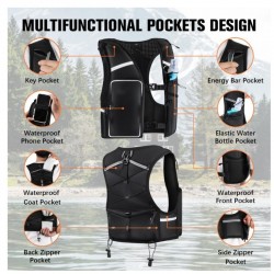 Outdoor reflective breathable and hydrating vest for men and women, suitable for running, cycling, and marathons, adjustable chest strap