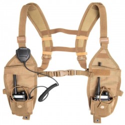 Walkie-talkie vest chest bag, radio shoulder strap leather cover chest support universal vest equipment rescue nylon bag waist bag