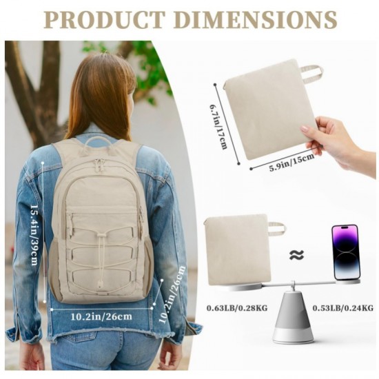 Women's and men's hiking backpack, 15 liter lightweight packable travel backpack, small travel backpack