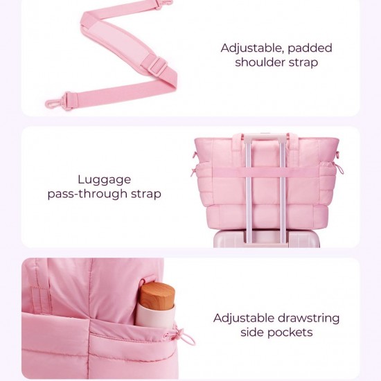 In stock new down travel luggage bag, large capacity women's gym bag, handbag, shoulder crossbody travel bag