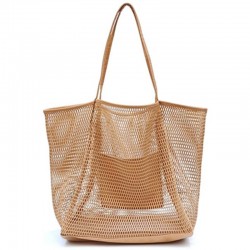 In stock beach bag, mesh shoulder bag, handle, toiletries, swimming, beach, clothing, food storage bag