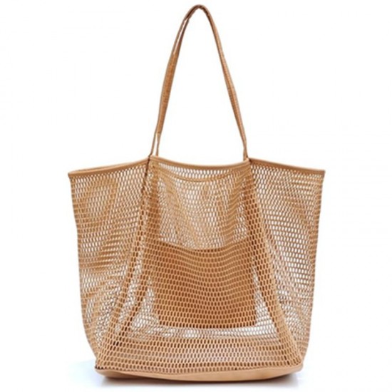 In stock beach bag, mesh shoulder bag, handle, toiletries, swimming, beach, clothing, food storage bag