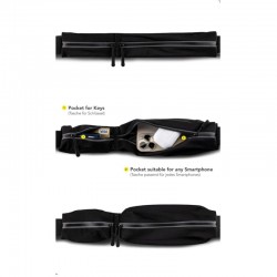 Canvas unisex running belt, fashionable outdoor portable bag, durable reflective safety jogging bag