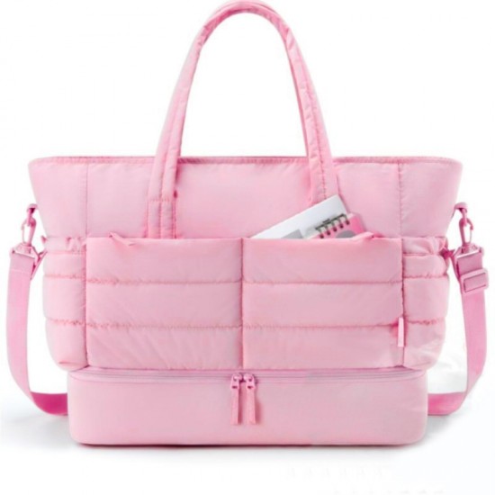 In stock new down travel luggage bag, large capacity women's gym bag, handbag, shoulder crossbody travel bag