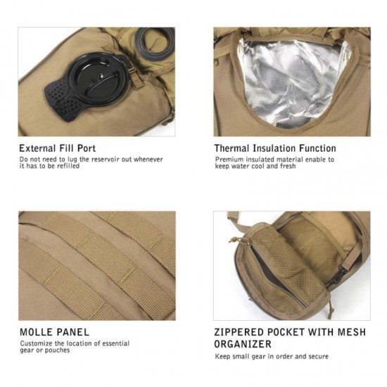 New outdoor drinking bag, water bladder, tactical water bladder backpack, cycling, running, mountaineering water bladder, portable and foldable