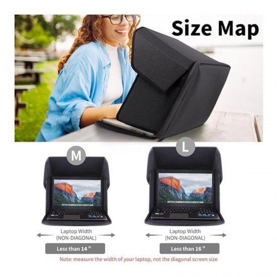 In stock outdoor laptop sunshade, computer privacy cover, foldable portable laptop protective case