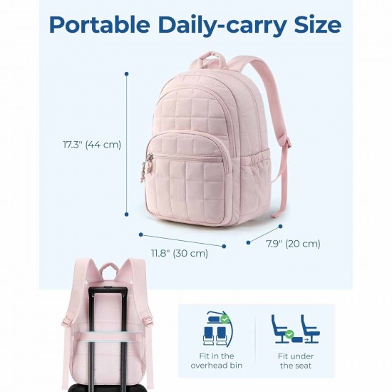 In stock laptop backpack, women's travel laptop backpack, quilted casual backpack, waterproof schoolbag