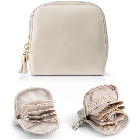 New small jewelry travel box with zippered jewelry bag, velvet jewelry storage bag