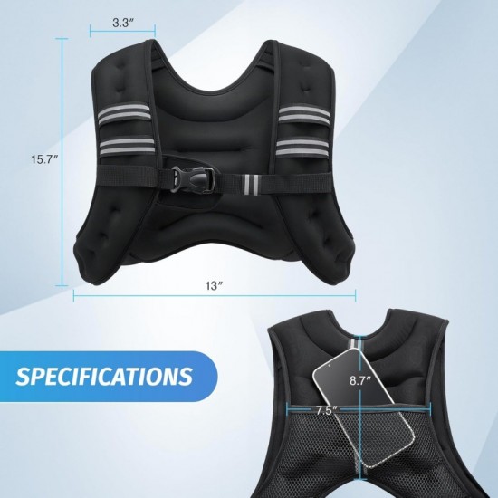Weighted clothing with armbands, heavy-duty vests, fitness vests, running vests, reflective steel sandpaper