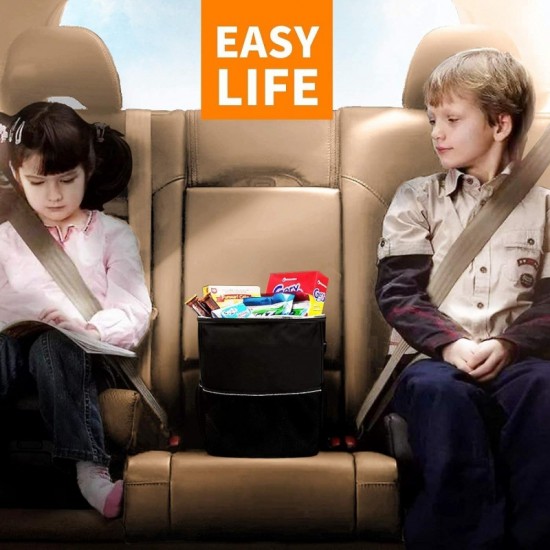 Car trash can with lid, leak-proof storage bag, waterproof trash can, multi-purpose car trash can