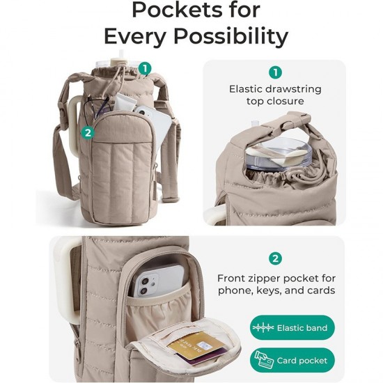 In stock hot selling water bottle storage bag, portable with shoulder strap, suitable for outdoor travel and sports water bottle storage bag