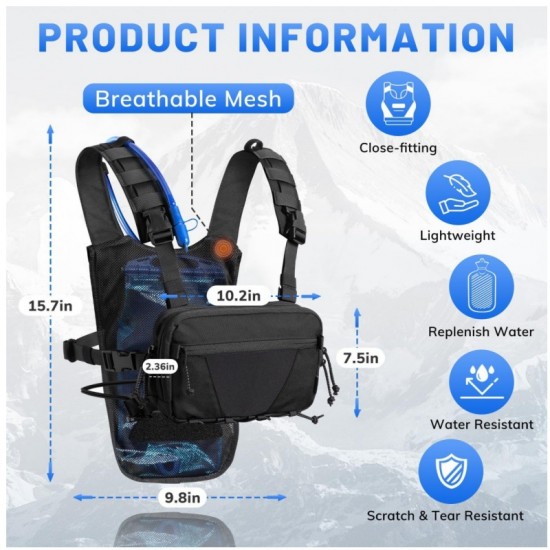New lightweight running hydrating vest backpacks suitable for hiking, cycling, hunting, and mountaineering