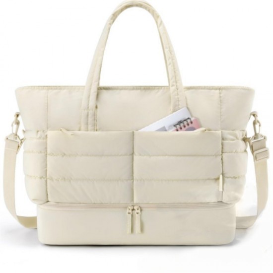 In stock new down travel luggage bag, large capacity women's gym bag, handbag, shoulder crossbody travel bag