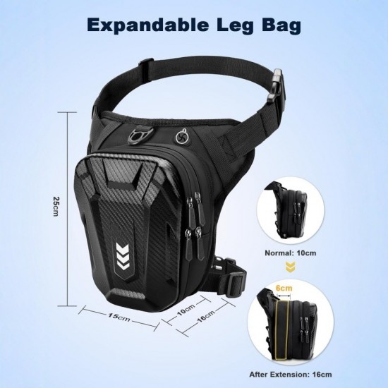 Cycling leg bag, motorcycle hard shell waterproof crossbody bag, sports multi-functional men's backpack, motorcycle men's waist bag