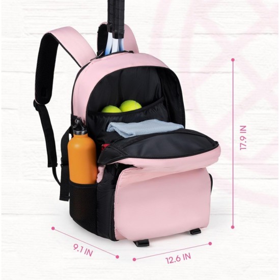 Tennis storage bag for men and women, tennis backpack with independent shoe box and insulated pocket