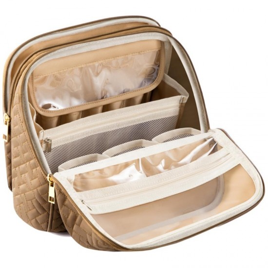 New flat opening travel makeup storage box, portable makeup box, with handbag